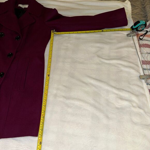 Anne Klein Medium Double Breasted Women’s Wool Blend Peacoat Magenta Pink EUC - Picture 9 of 9